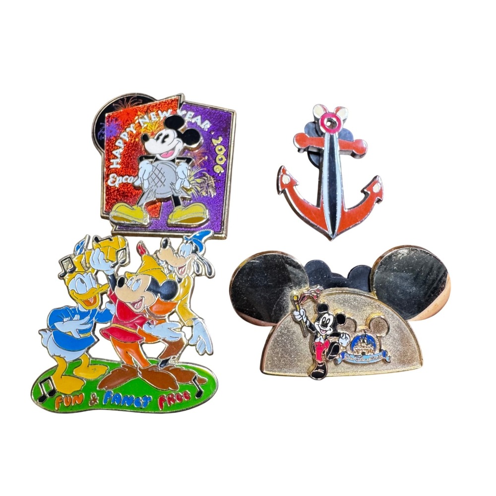 Disney‎ Pin Lot of 4 – Fun & Fancy Free, EPCOT 2006, Anchor, WDW Mickey